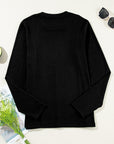 Judith Solid Exposed Seam Long Sleeve Top