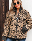 Sloane Leopard Zip Up Pocket Jacket