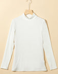 Adelyn Ribbed Knit High Long Sleeve Top