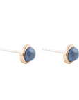 Dainty Lapis and Bronze Dot Earrings
