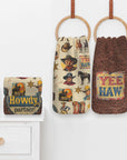 Vintage Cowboy Set of 4 Kitchen Dish Towels Made in America