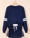 Varsity Stripe Pullover and Mini Skirt Set