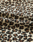 Leopard Stripe Colorblock Trim V-Neck Mini Dress
