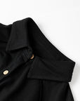 Waffle Knit Patchwork Reverse Seam Button-Up Shacket