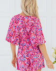 Sevyn Abstract V Neck High Waist Romper
