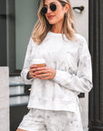 Camo Abstract Top and Elastic Waist Short Set