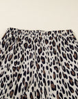 Plus Size Leopard Reverse Seam Patch Pocket Pants