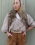 Phoebe Collar Puff Sleeve Top