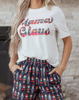 Sylvia Claus Plaid Letter Tee