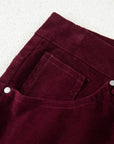 Solid Corduroy High Waist Wide Leg Pants