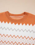 Daphne Zigzag Knitted Pullover Sweater
