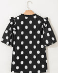 Nola Notched Balloon Sleeve Blouse