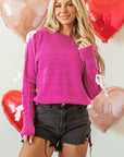 Bow Cut-Out Round Neck Sweater