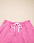 Solid V-Neck Tee and Drawstring Shorts Set