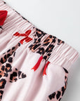 Leopard Star Bow Tie Top and Short Pajama Set