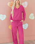 Danna Half Pullover Drawstring Pants Set