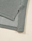 Solid Corded Knit Long Sleeve Top