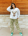 Deer Hunting Sequin Patch Sweatshirt