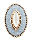 Denim Dreams White Mother of Pearl Golden Statement Ring