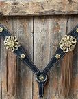 Breastcollar - Gold & Black Sunflower