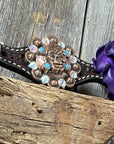 Dark Oil Purple Skull Browband - Breastcollar - Witherstrap Set