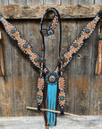 Classic Turquoise and Topaz Browband / One Ear Tack Set