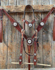 Medium Oil Floral Pearl Browband/Breastcollar Tack Set