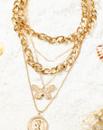 Amara Multilayer Butterfly Charm Necklace