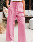 Brittany Mineral Wash Exposed Seam Drawstring Cargo Pants