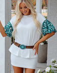 Aileen Floral Puff Sleeve Oversized Top