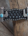DC2 -Black Leather Dog Collar 12"-22" W178L