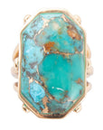 Dolce Blue Teal Turquoise Matrix and Golden Ring