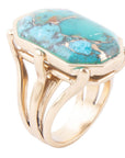 Dolce Blue Teal Turquoise Matrix and Golden Ring