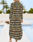 Baha Ranch Vintage Cowboy Collage Western Shirt Dress Duster