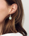Drops of Blue Turquoise Golden Bronze Drop Earrings