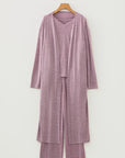 Duster Cardigan T-Shirt & Pants Lounge Set