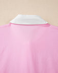 Floral Hollow Out Contrast Patchwork Shirt