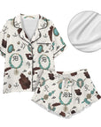 Baha Ranch Brands and Turquoise Western Satin Pajamas Short Pajama Set