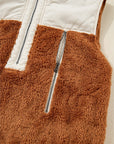 Elizabeth Patchwork Zipper Stand Vest