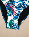 Colorblock Tankini Top & High Waist Bikini Set