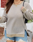 Vanessa Knit Ribbed Trim Long Sleeve PLUS Top