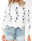Mia Scallop Hem Cropped Sweater