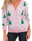 Ella Tree Pattern Cardigan Sweater