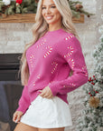Ella Holiday Drop Shoulder Sweater