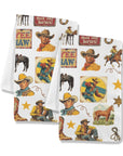 Vintage Cowboy Collage Dish Towel Set of 2 Made in America