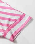 Stripe V-Neck Patch Pocket T-Shirt