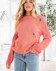 Kirahira Embroidered Thanksgiving Holiday Sweater