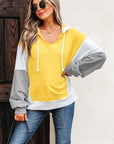 Margot Stripe Drawstring Loose Fit Hooded Top