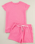 Checker Textured Tee and Drawstring Shorts