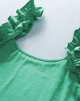 Solid Ruffle Straps Scoop Neck Tank Top
